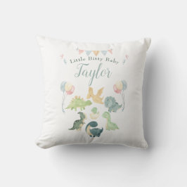 Niedlich Dinosaurier Watercolor Blue Personalisier Kissen