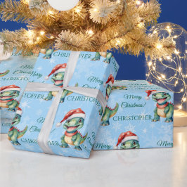Niedlich Dinosaurier Weihnachten Geschenkpapier