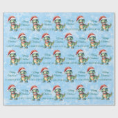 Niedlich Dinosaurier Weihnachten Geschenkpapier (Flach)