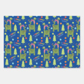Niedlich Dinosaurier Weihnachten  Geschenkpapier Set (Vorderseite 3)