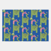 Niedlich Dinosaurier Weihnachten  Geschenkpapier Set (Vorderseite)
