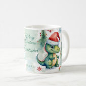 Niedlich Dinosaurier Weihnachten Kaffeetasse (VorderseiteRechts)