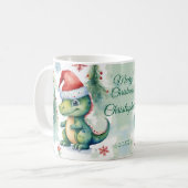 Niedlich Dinosaurier Weihnachten Kaffeetasse (Vorderseite Links)