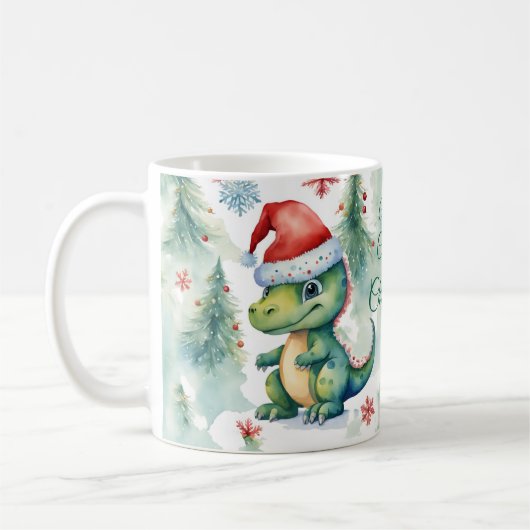 Niedlich Dinosaurier Weihnachten Kaffeetasse (Links)
