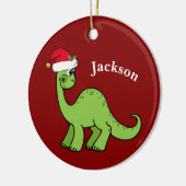 Niedlich Dinosaurier Weihnachten Keramik Ornament (Links)