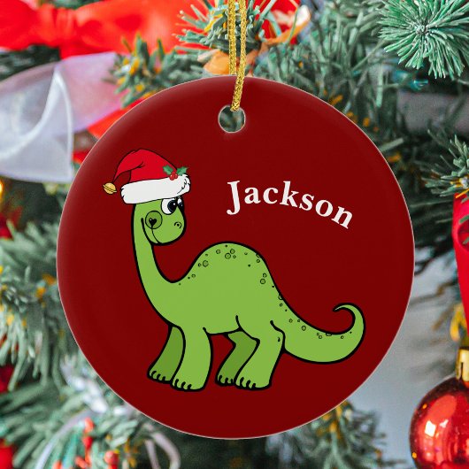 Niedlich Dinosaurier Weihnachten Keramik Ornament