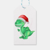 Niedlich Dinosaurier Weihnachtsmannmütze Kinder Gr Geschenkanhänger (Rückseite)