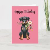 Niedlich Doberman Birthday Card Karte (Vorderseite)