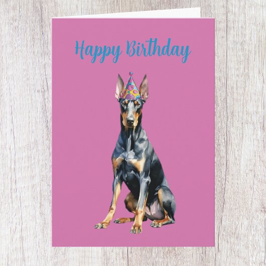 Niedlich Doberman Birthday Card Karte