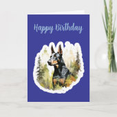 Niedlich Doberman Birthday Card Karte (Vorderseite)