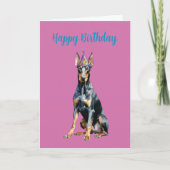 Niedlich Doberman Birthday Card Karte (Vorderseite)