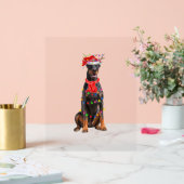 Niedlich Doberman Christmas Tree Lights Dog Lover Acrylschild (Hochzeit)