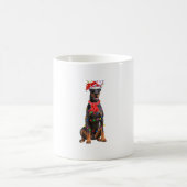 Niedlich Doberman Christmas Tree Lights Dog Lover Kaffeetasse (Mittel)
