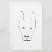 Niedlich Doberman Pinscher Dog Face Sketch Briefpapier (Vorne/Hinten)
