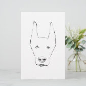 Niedlich Doberman Pinscher Dog Face Sketch Briefpapier (Stehend Vorderseite)