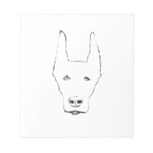 Niedlich Doberman Pinscher Dog Face Sketch Notizblock