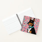 Niedlich Doberman Pinscher Pink Spiral Lined Notizblock (Innenseite)