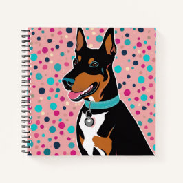 Niedlich Doberman Pinscher Pink Spiral Lined Notizblock