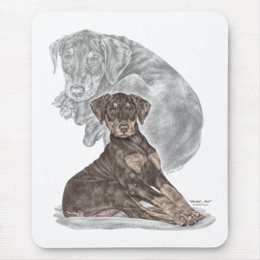 Niedlich Doberman Pinscher Puppy Mousepad (Vorne)