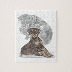 Niedlich Doberman Pinscher Puppy Puzzle