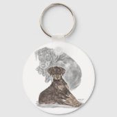 Niedlich Doberman Pinscher Puppy Schlüsselanhänger (Vorderseite)