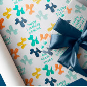 Niedlich Dog Balloon Muster Kindergeburtstag Geschenkpapier