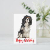 Niedlich Dog Cavalier King Charles Spaniel Birthda Postkarte (Stehend Vorderseite)