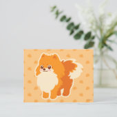 Niedlich Dog Kawaii Spitz Postkarte (Stehend Vorderseite)