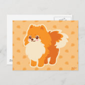 Niedlich Dog Kawaii Spitz Postkarte (Vorne/Hinten)
