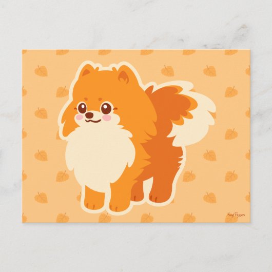Niedlich Dog Kawaii Spitz Postkarte (Vorderseite)