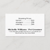 Niedlich Doggie | Grooming Tools | Seifenblasen Visitenkarte (Rückseite)