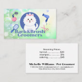 Niedlich Doggie | Grooming Tools | Seifenblasen Visitenkarte (Vorne/Hinten)