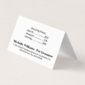 Niedlich Doggie | Grooming Tools | Seifenblasen Visitenkarten (Rückseite)