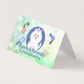 Niedlich Doggie | Grooming Tools | Seifenblasen Visitenkarten (Vorderseite)