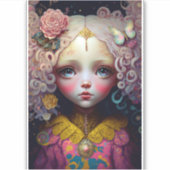 Niedlich Doll Girl Pink Hair Aufkleber (Vorderseite)