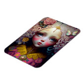 Niedlich Doll Girl Pink Hair Magnet (Linke Seite)
