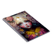 Niedlich Doll Girl Pink Hair Notizblock (Rechte Seite)