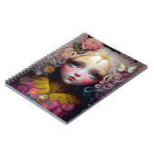 Niedlich Doll Girl Pink Hair Notizblock (Linke Seite)