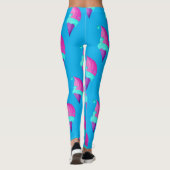 Niedlich Doll Girly Hot Pink Blue Ice Creme Muster Leggings (Rückseite)