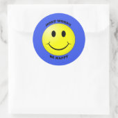 Niedlich Don't beunry Be Happy Smiley Blue Aufkleb Runder Aufkleber (Tasche)