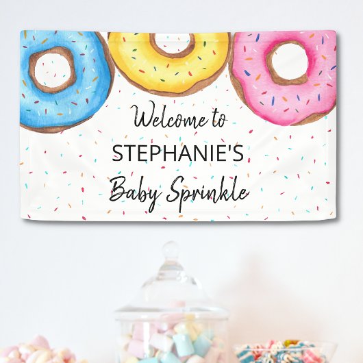 Niedlich Donut Baby Sprinkle Banner