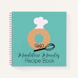 Niedlich Donut Baker Rezept Kids Blue Notebook Notizblock