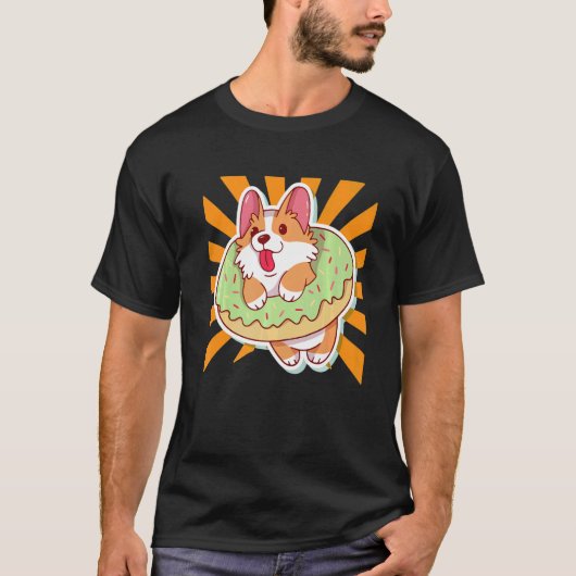 Niedlich Donut Corgi T-Shirt (Vorderseite)