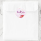 Niedlich Donut, ein Mädchen 1. Geburtstag Runder Aufkleber (Tasche)