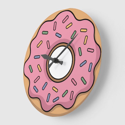 Niedlich Donut | Kinder Große Wanduhr (Winkel)