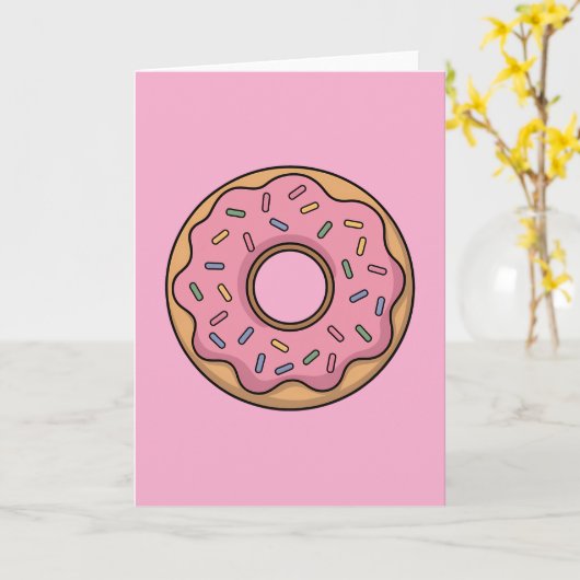 Niedlich Donut | Kinder Karte (Gelbe Blume)