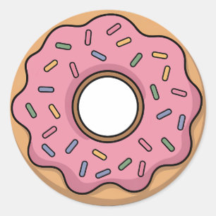Niedlich Donut Kinder Runder Aufkleber