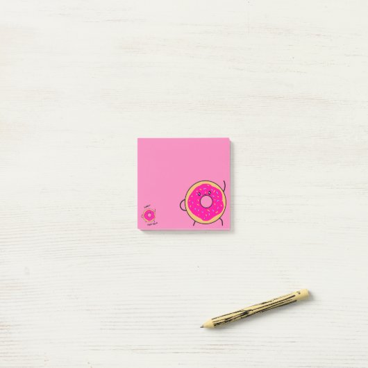 Niedlich Donut Novelty Pink Post-it Klebezettel (Auf Schreibtisch)