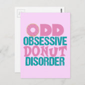 Niedlich Donut Pink Aquamarin Postkarte (Vorne/Hinten)