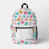 Niedlich Doodle-Blume Bedruckter Rucksack (Vorderseite)